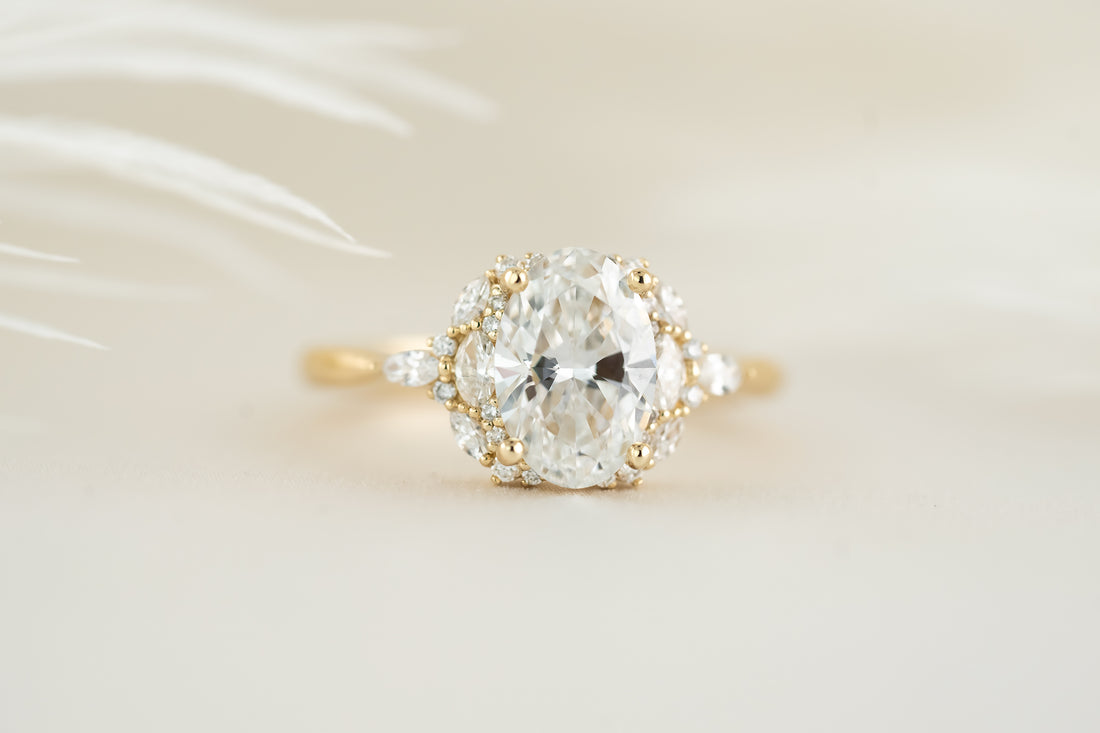 The Nestia Ring - 1.59 CT Oval Lab Diamond - Lavender Creek Gems