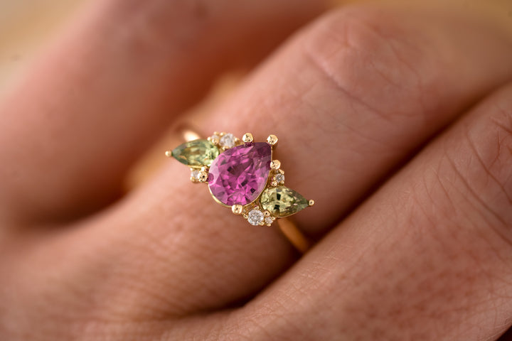 The Fleur 1.11 CT Pear Cut Pinky Purple Sapphire Ring