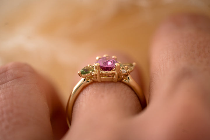 The Fleur 1.11 CT Pear Cut Pinky Purple Sapphire Ring