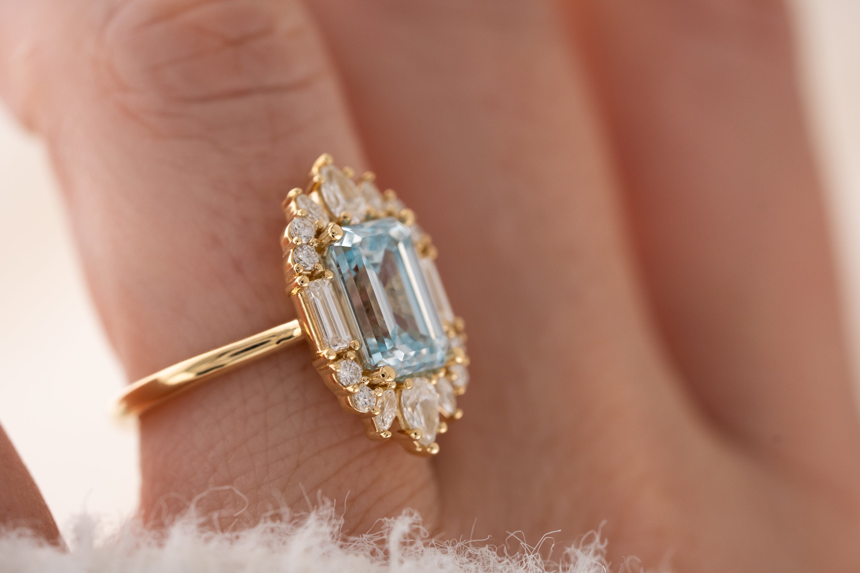 The Georgia Ring | 3.1 CT Emerald Cut Blue Diamond