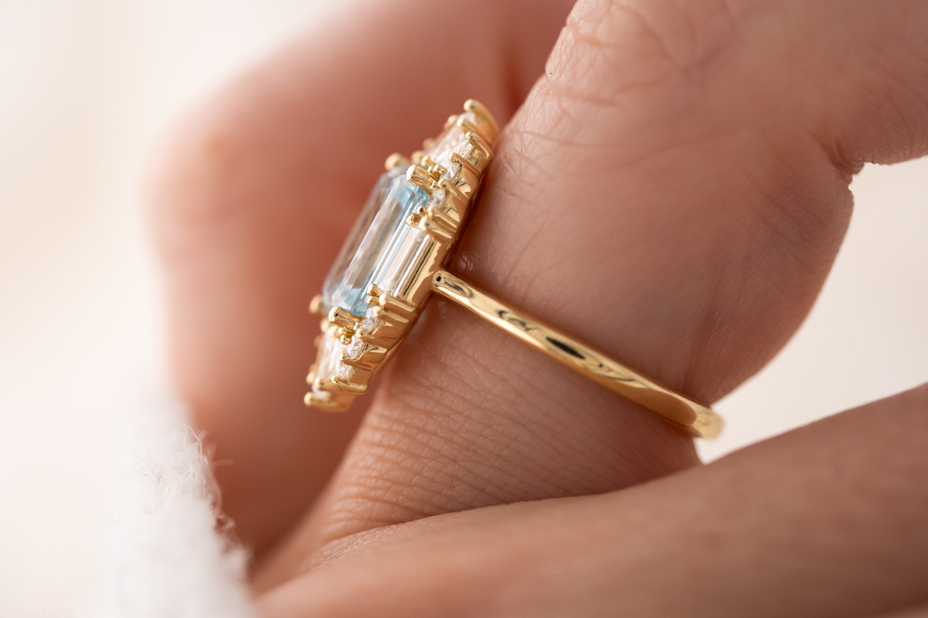 The Georgia Ring | 3.1 CT Emerald Cut Blue Diamond