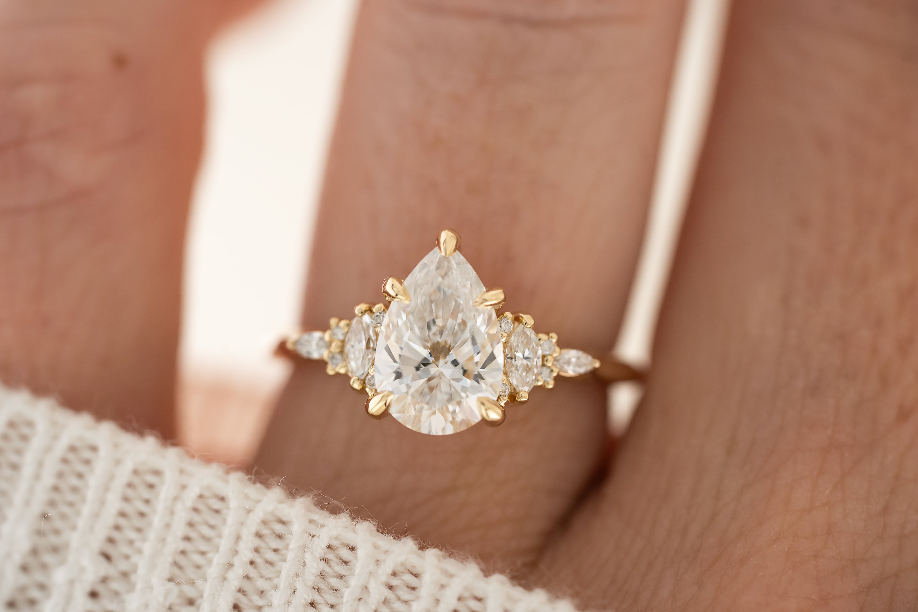 The Maeve Ring | 1.6 CT Pear Lab Diamond - Lavender Creek Gems 