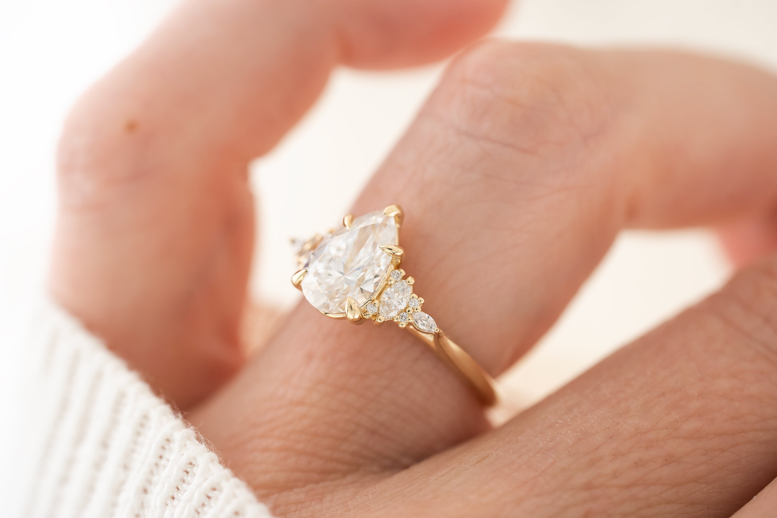 The Maeve Ring | 1.6 CT Pear Lab Diamond - Lavender Creek Gems 