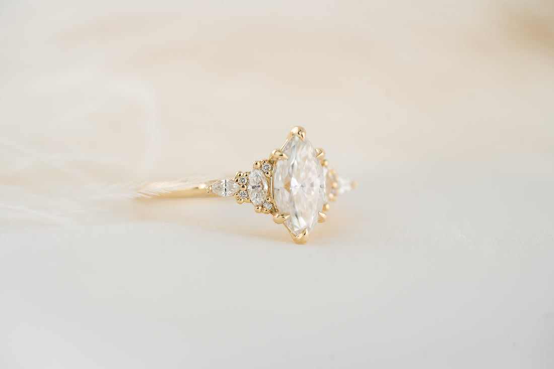 The Maeve Ring | 1 CT Marquise Moissanite - Lavender Creek Gems 