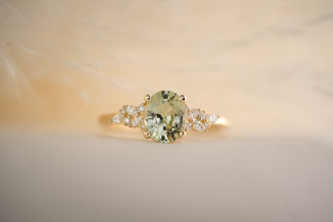 The Serene 1.4 CT Oval Mint Green Sapphire Ring