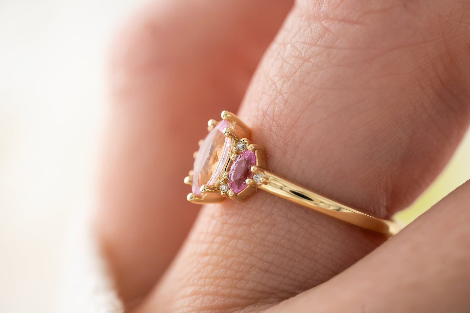 The Maren Ring | Marquise Pink Ombre Sapphire