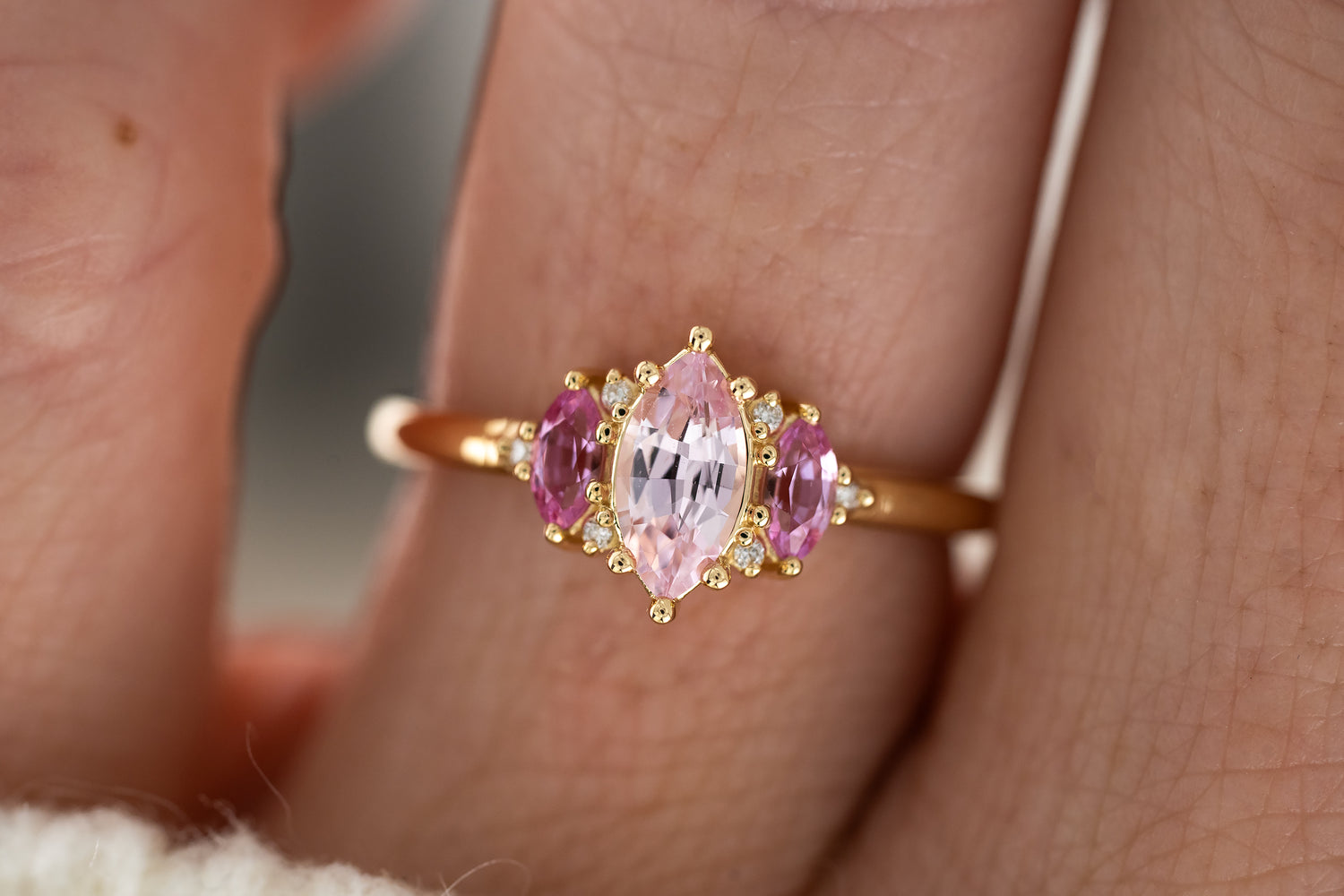 The Maren Ring | Marquise Pink Ombre Sapphire