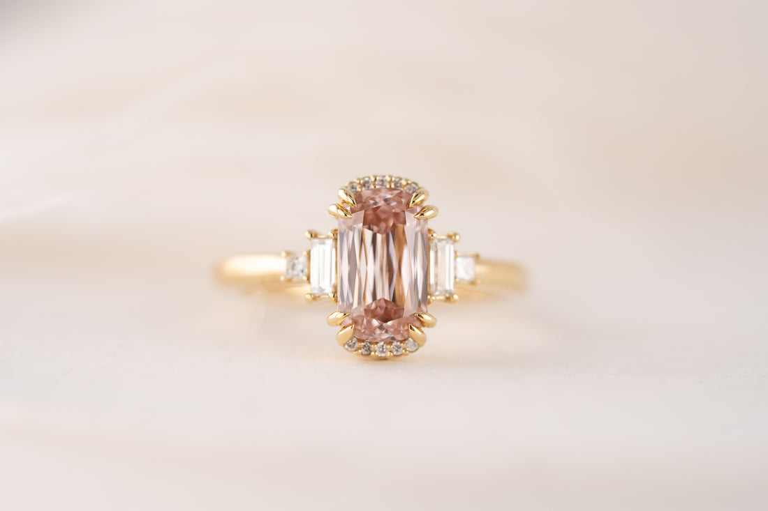 The Sura Ring | 2 CT Cushion Scissor Pink Diamond