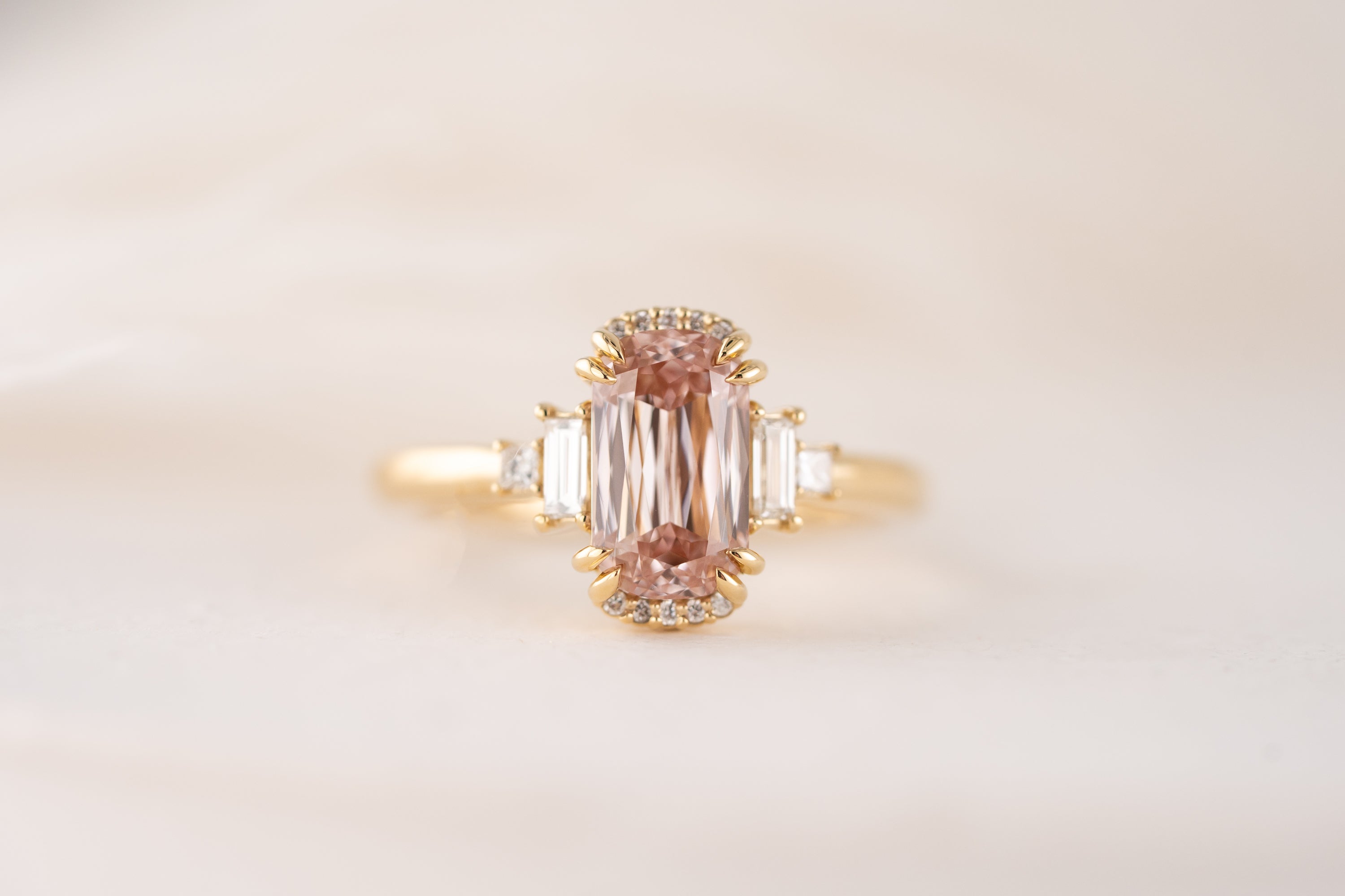 The Sura Ring | 2 CT Cushion Scissor Pink Diamond