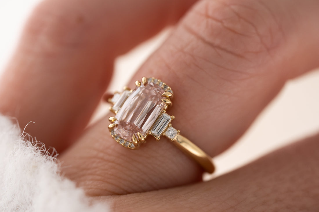 The Sura Ring | 2 CT Cushion Scissor Pink Diamond