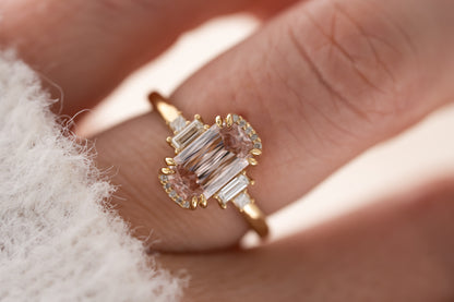 The Sura Ring | 2 CT Cushion Scissor Pink Diamond