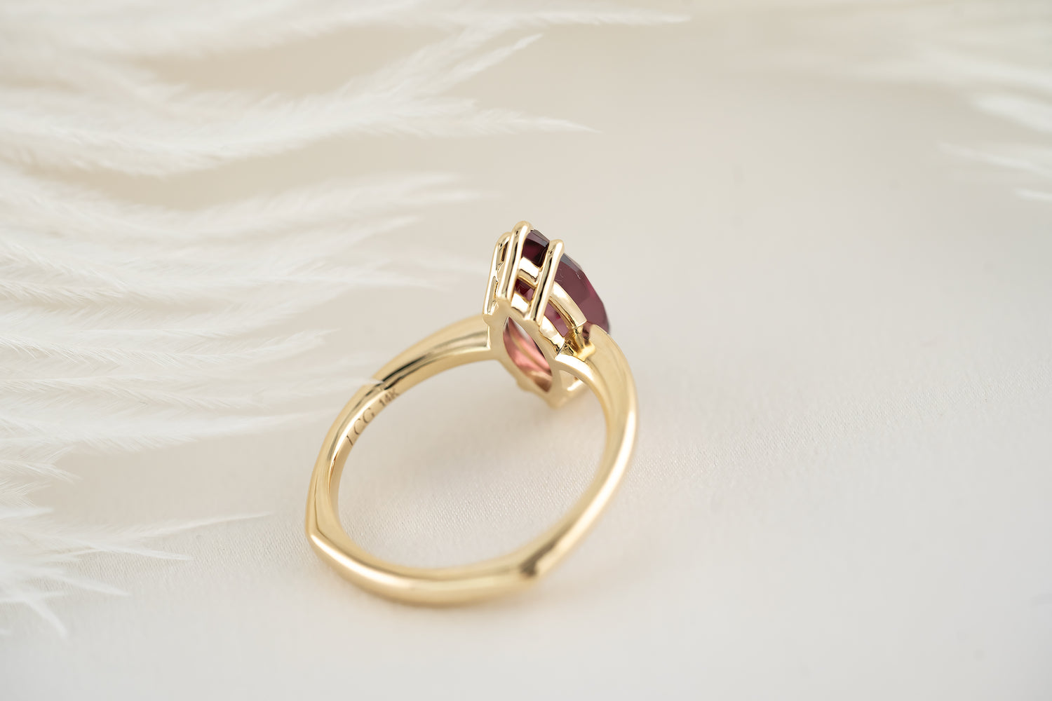 The Thalassa Ring - 3.1 CT Marquise Malaya Garnet - Lavender Creek Gems 