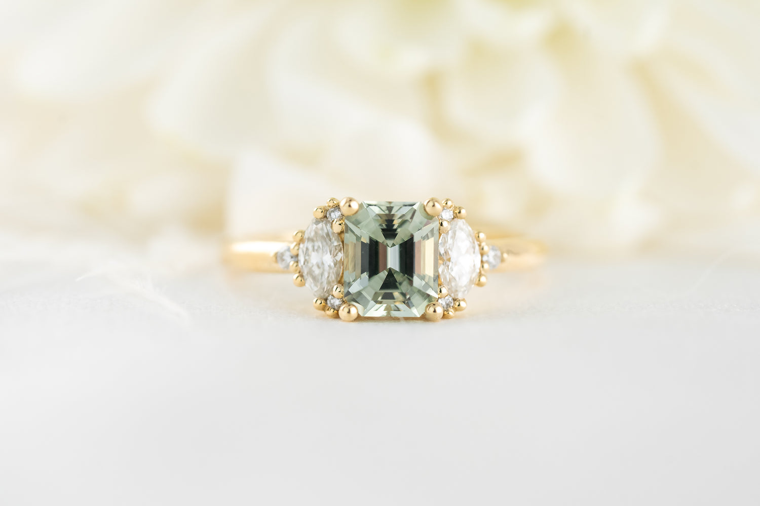 The Maren Ring | 1.43 CT Emerald Cut Mint Sapphire