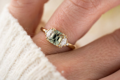 The Maren Ring | 1.43 CT Emerald Cut Mint Sapphire