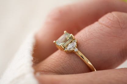 The Maren Ring | 1.43 CT Emerald Cut Mint Sapphire