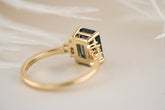 The Mira Ring | 2.65 CT Emerald Cut Teal Sapphire - Lavender Creek Gems 