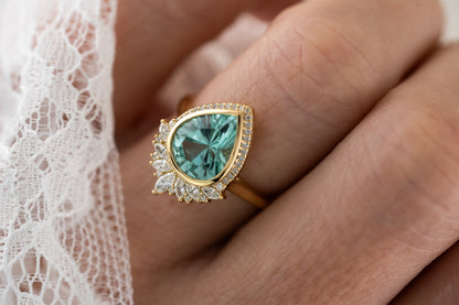 The Penelope Ring | 2.7 CT Pear Paraiba Tourmaline - Lavender Creek Gems 