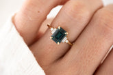 The Mira Ring | 2.65 CT Emerald Cut Teal Sapphire - Lavender Creek Gems 