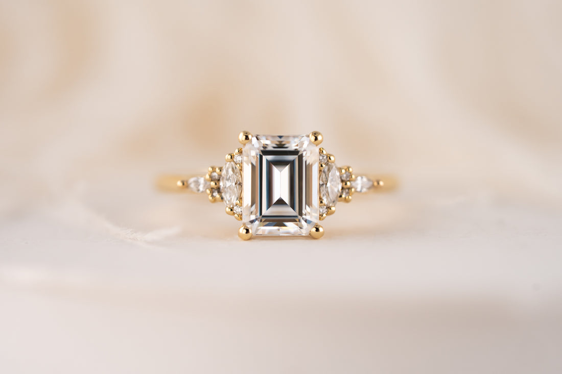 The Maeve Ring | Emerald Cut Moissanite - Lavender Creek Gems 