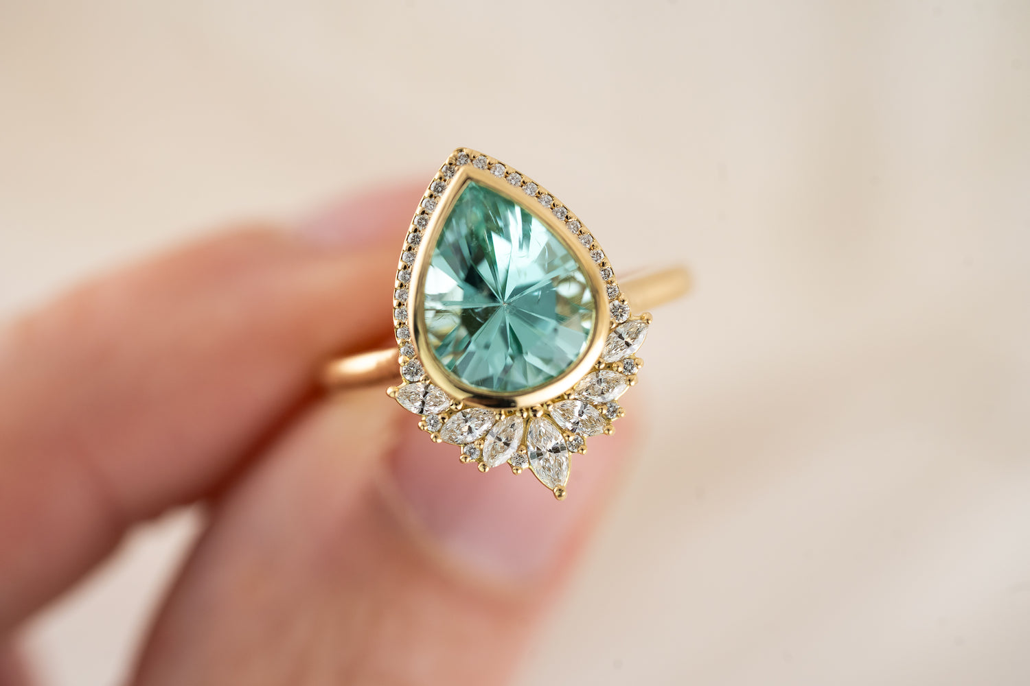 The Penelope Ring | 2.7 CT Pear Paraiba Tourmaline - Lavender Creek Gems 