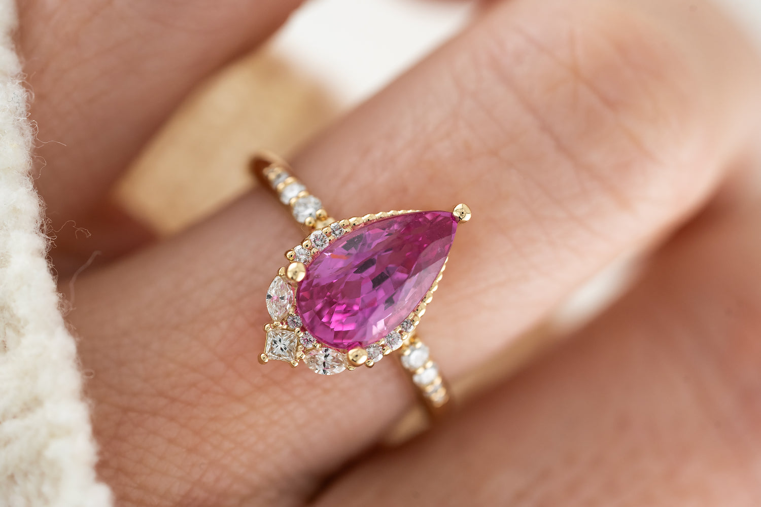 The Charlotte Ring | 3.16 Hot Pink Sapphire