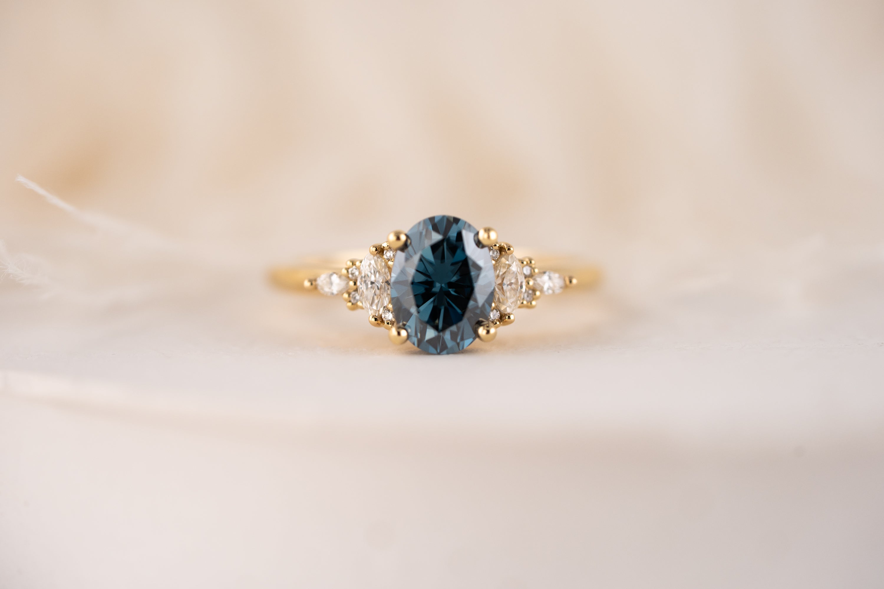 The Maeve Ring | Oval Colored Moissanite - Lavender Creek Gems 