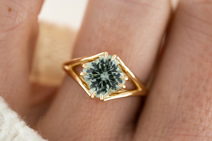 The Weaver Ring | 2.7 CT Square Radiant Mint Green Tourmaline