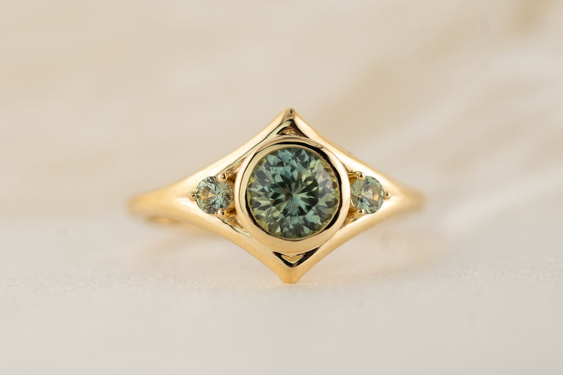The Roxy Ring | Teal Montana Sapphire - Lavender Creek Gems