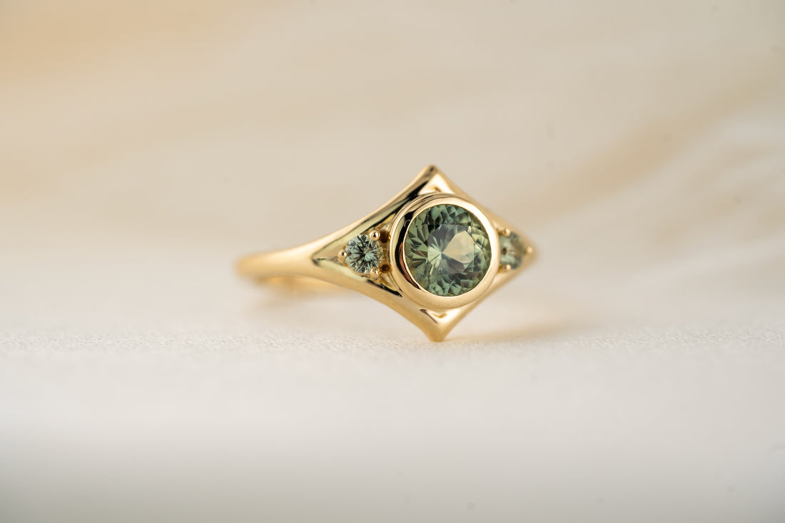 The Roxy Ring | Teal Montana Sapphire - Lavender Creek Gems