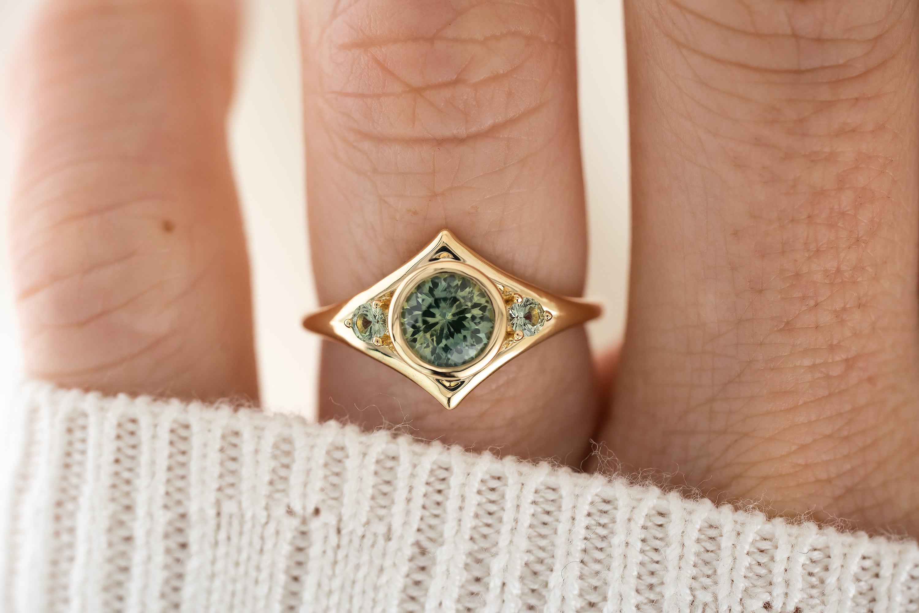 The Roxy Ring | Teal Montana Sapphire - Lavender Creek Gems 
