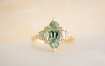 The Maeve 2.59 CT Marquise Mint Green Tourmaline Ring - Lavender Creek Gems 