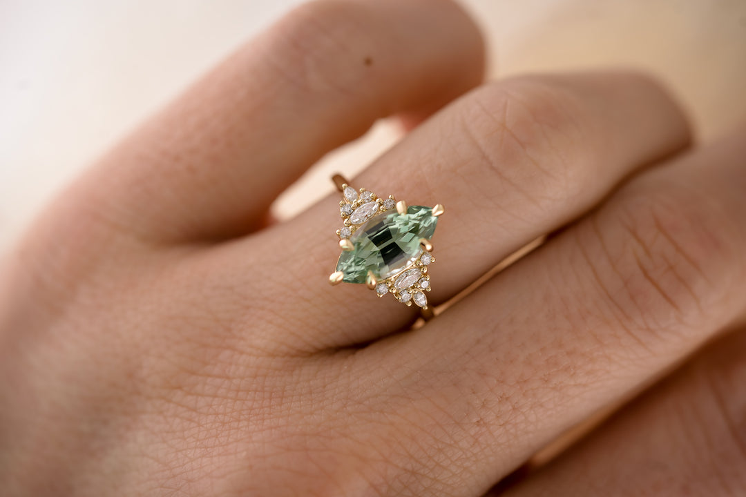 The Maeve 2.59 CT Marquise Mint Green Tourmaline Ring