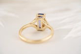 The Riven Ring - 1.82 CT Emerald Cut Blurple Sapphire - Lavender Creek Gems 