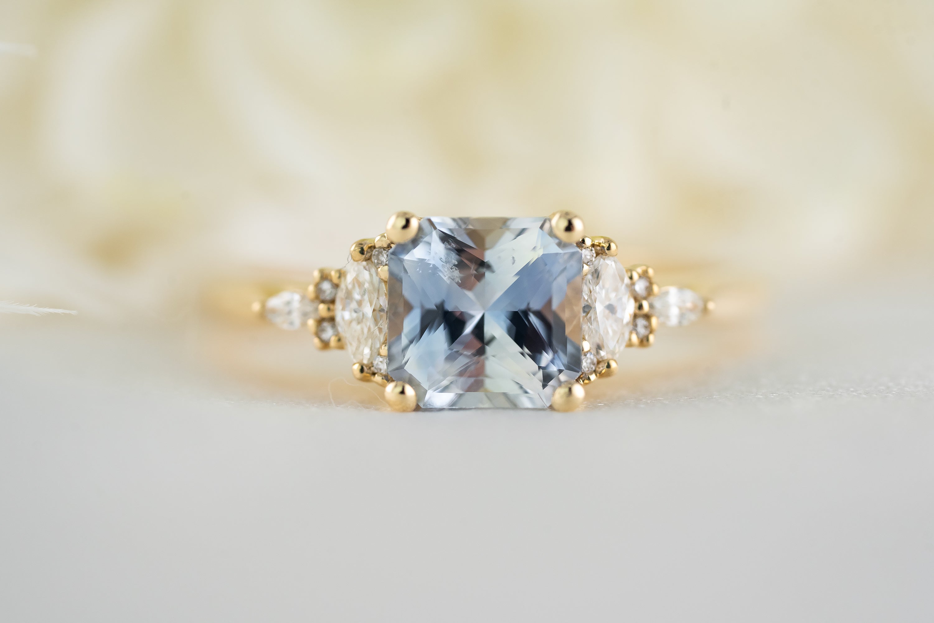 The Maeve Ring | 1.82 CT Square Radiant Bi-color Sapphire - Lavender Creek Gems 