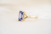 The Riven Ring - 1.82 CT Emerald Cut Blurple Sapphire - Lavender Creek Gems 