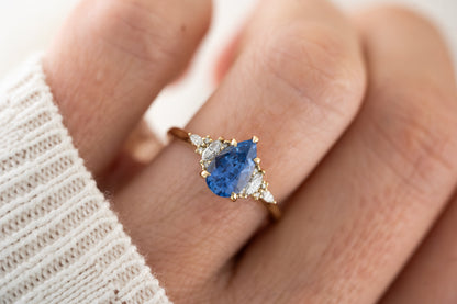 The Maeve Ring | 1 .7 CT Pear Blue Sapphire - Lavender Creek Gems 