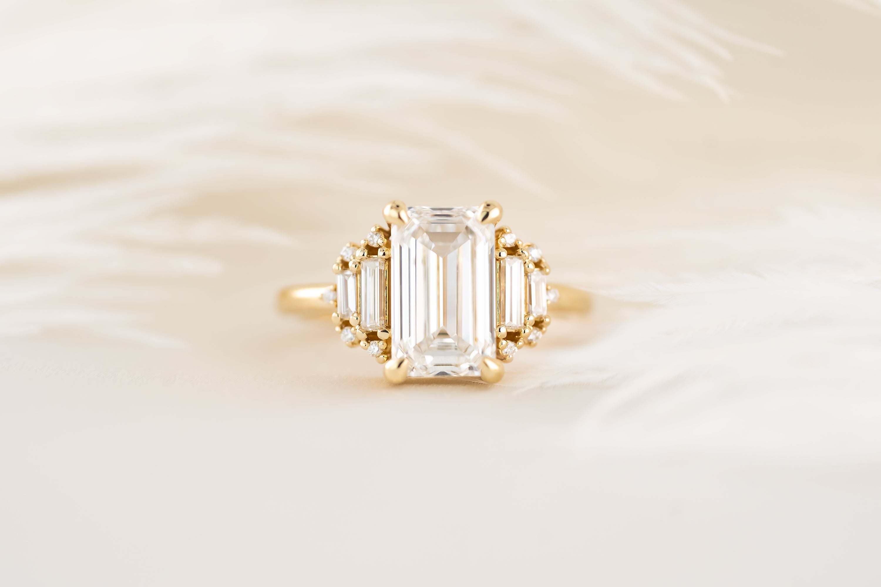 The Soleil Ring | 3 CT Emerald Cut Lab Diamond - Lavender Creek Gems 