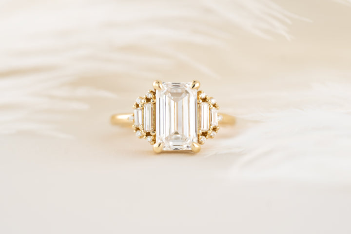 The Soleil Ring - 3 CT Emerald Cut Lab Diamond