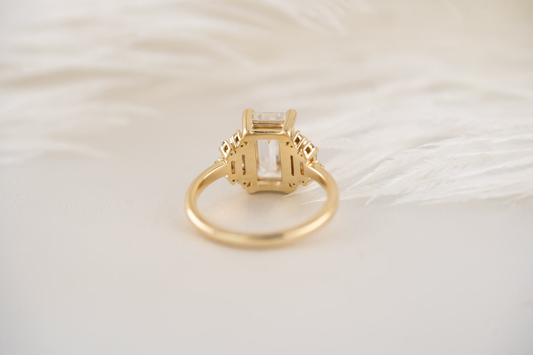 The Soleil Ring - 3 CT Emerald Cut Lab Diamond