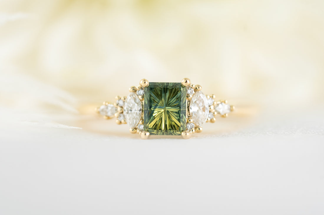 The Maeve Ring | 0.82 CT Rectangular Starbrite™ Australian Parti Sapphire - Lavender Creek Gems