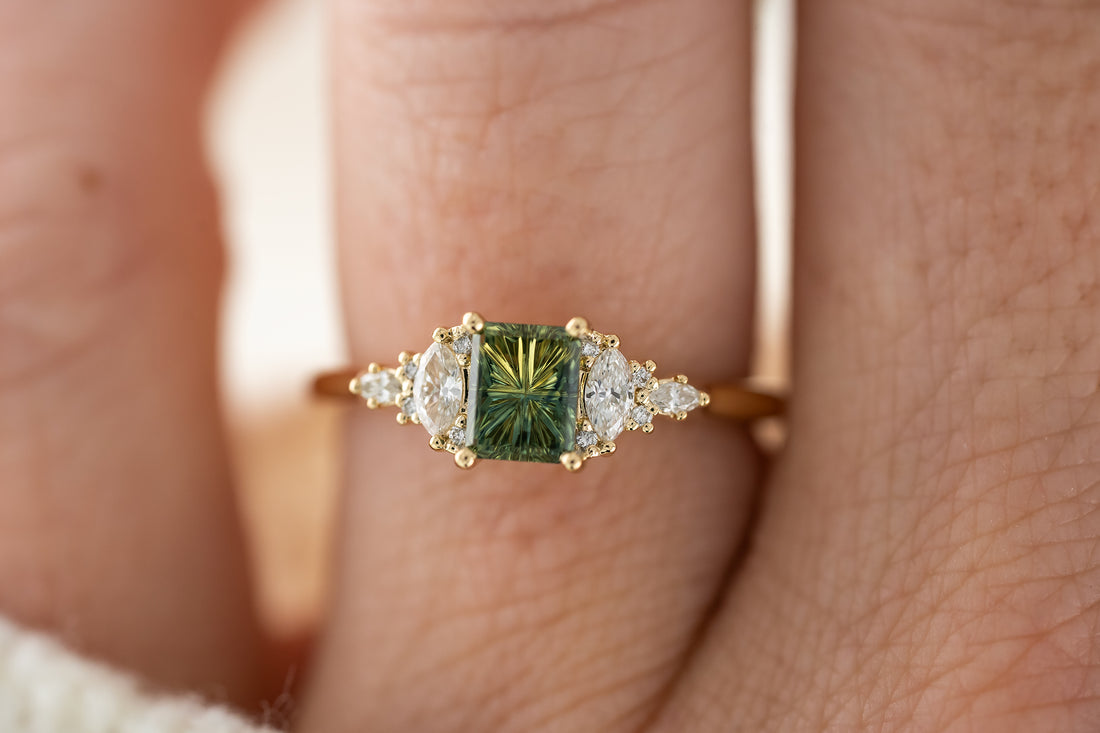 The Maeve Ring | 0.82 CT Rectangular Starbrite™ Australian Parti Sapphire - Lavender Creek Gems