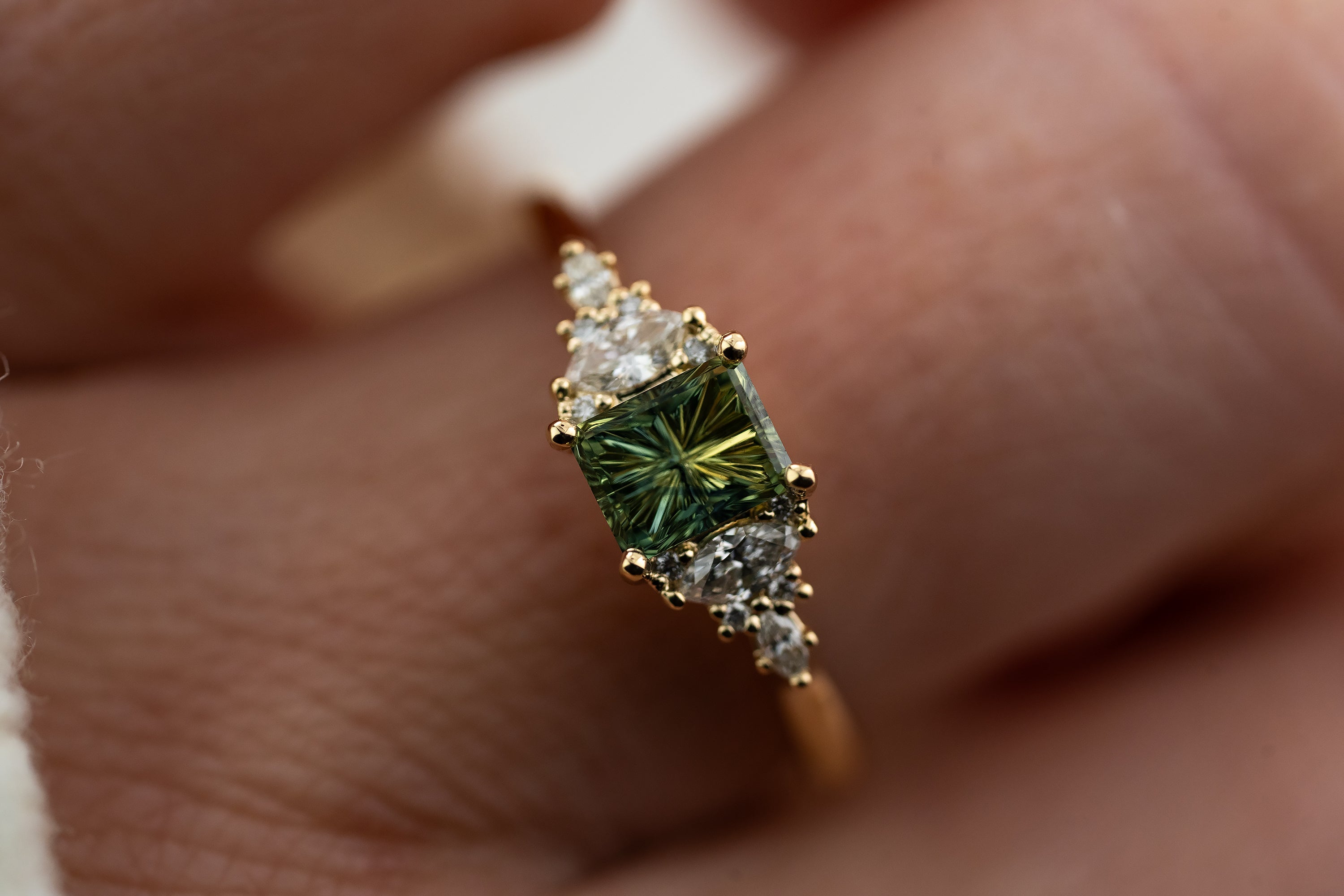 The Maeve Ring | 0.82 CT Rectangular Starbrite™ Australian Parti Sapphire - Lavender Creek Gems 