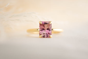 The Alina 2.3 CT Radiant Pink Tourmaline Ring - Lavender Creek Gems 