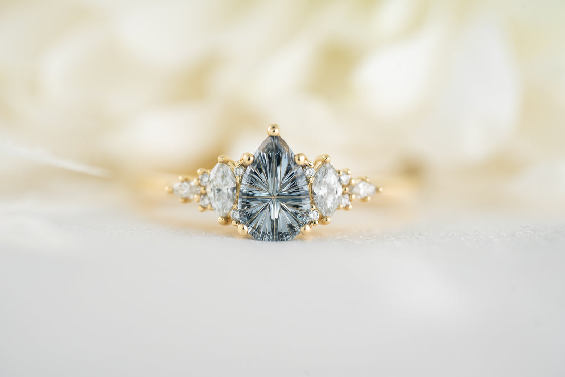 The Maeve Ring | 0.68 CT Pear Starbrite™ Blue Sapphire