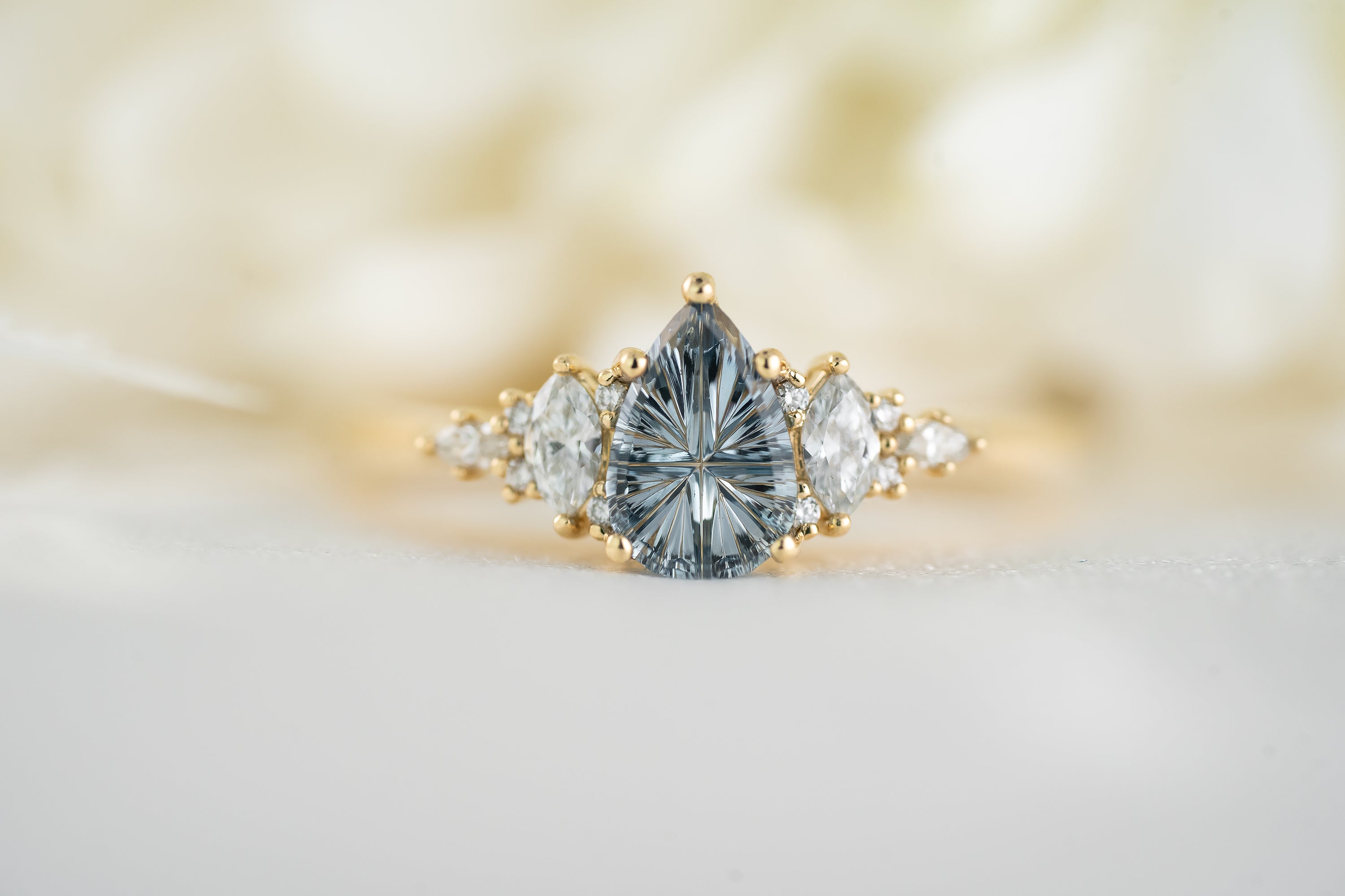 The Maeve Ring | 0.68 CT Pear Starbrite™ Blue Sapphire - Lavender Creek Gems 