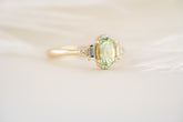 The Sura Ring - 1 CT Oval Mint Green Tourmaline - Lavender Creek Gems 