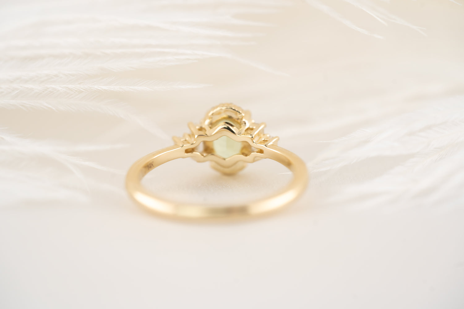 The Sura Ring - 1 CT Oval Mint Green Tourmaline - Lavender Creek Gems 