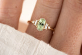 The Sura Ring - 1 CT Oval Mint Green Tourmaline - Lavender Creek Gems 