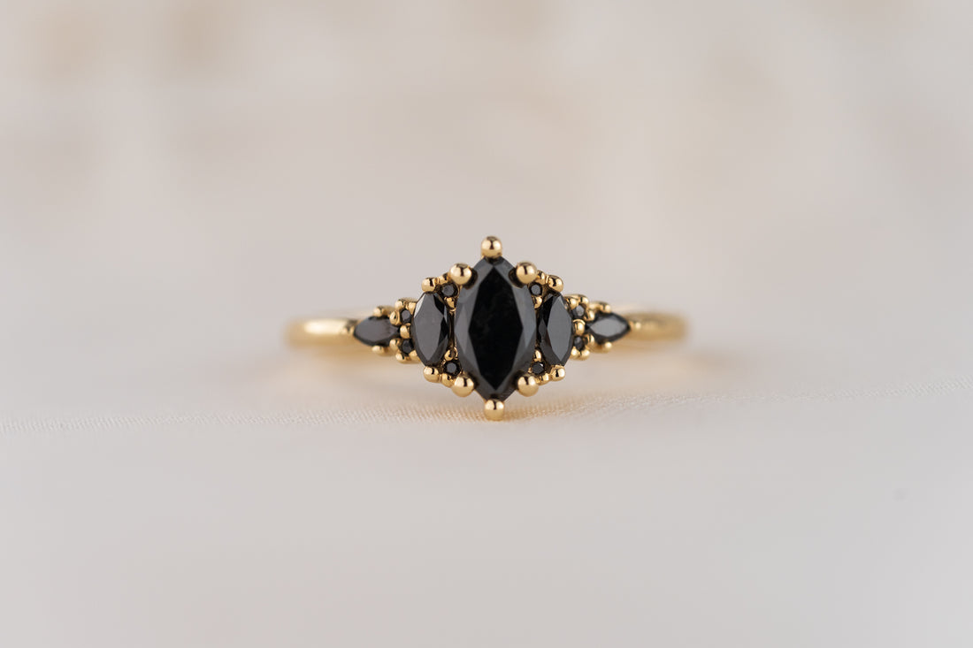 The Mini Maeve Ring | Marquise Black Diamond
