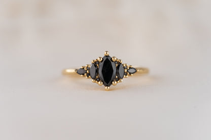 The Mini Maeve Ring | Marquise Black Diamond